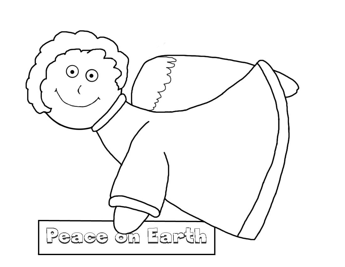 Angel with Peace on Earth sign.