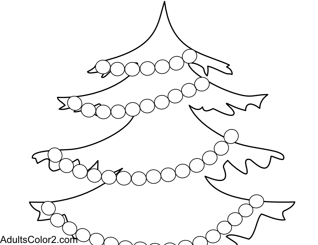 Tinsel covered Christmas tree.