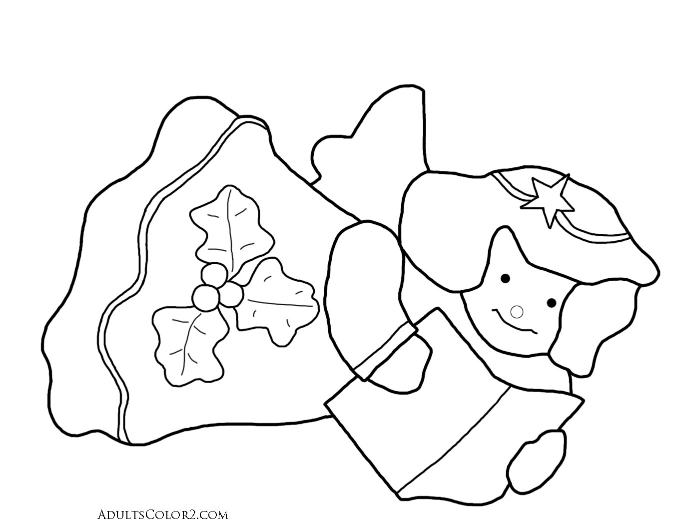 Line drawing of an angel with hymn book.