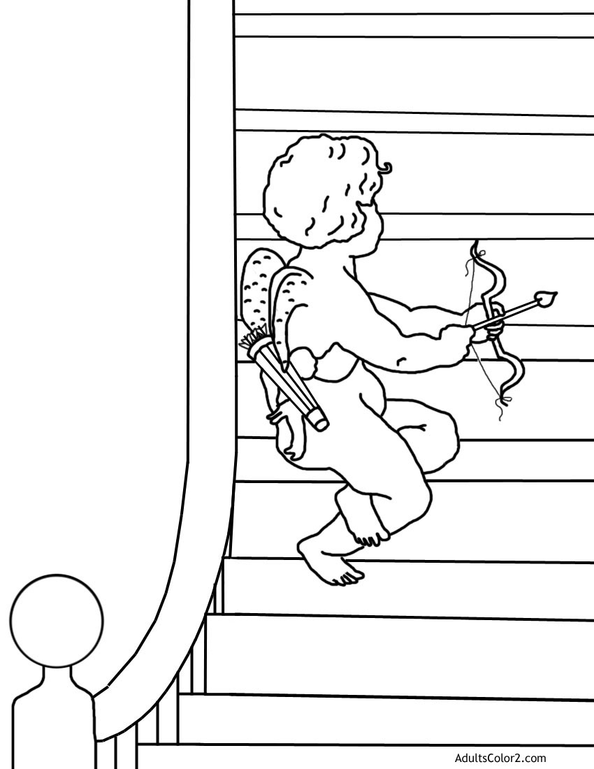Cupid on the stairs.