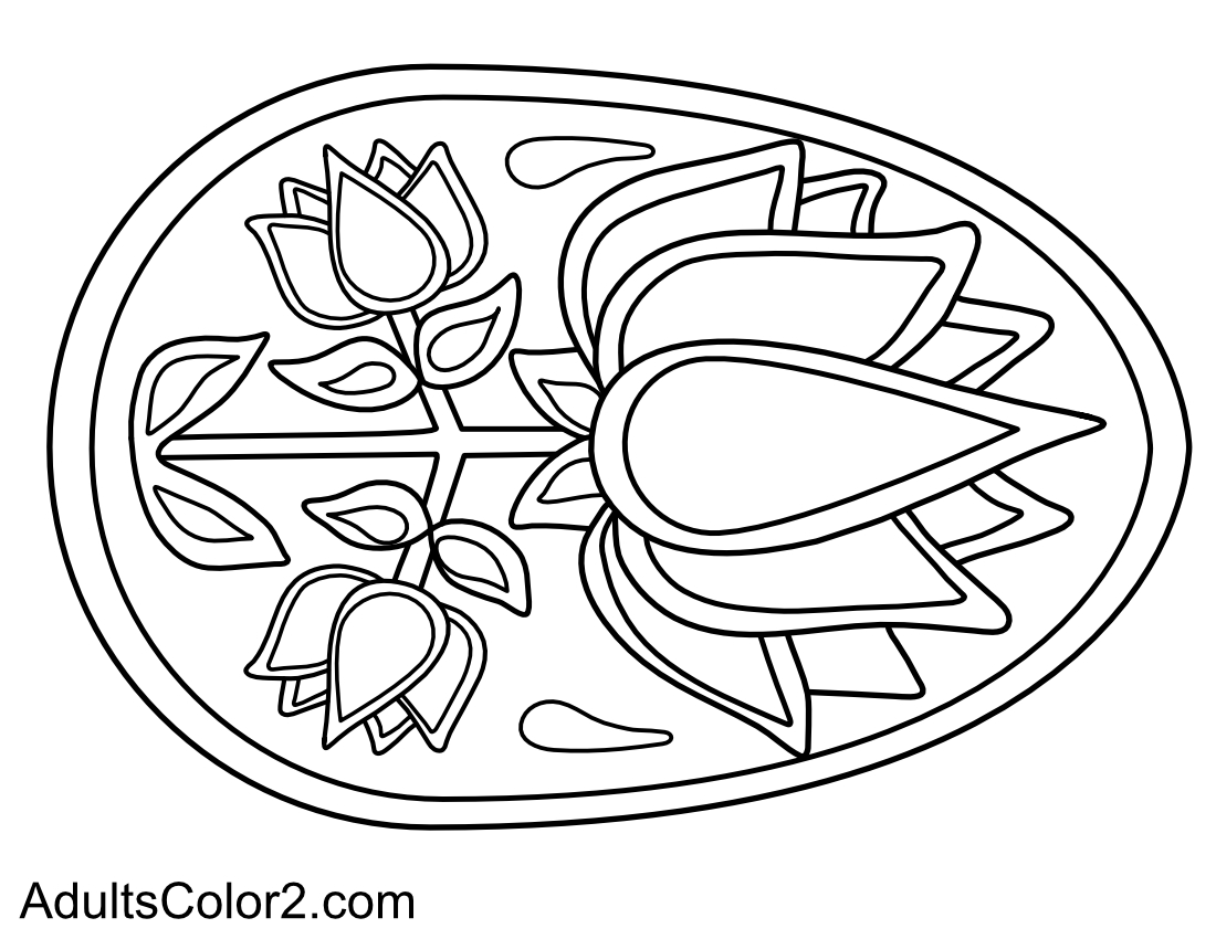 Flower design Easter egg.