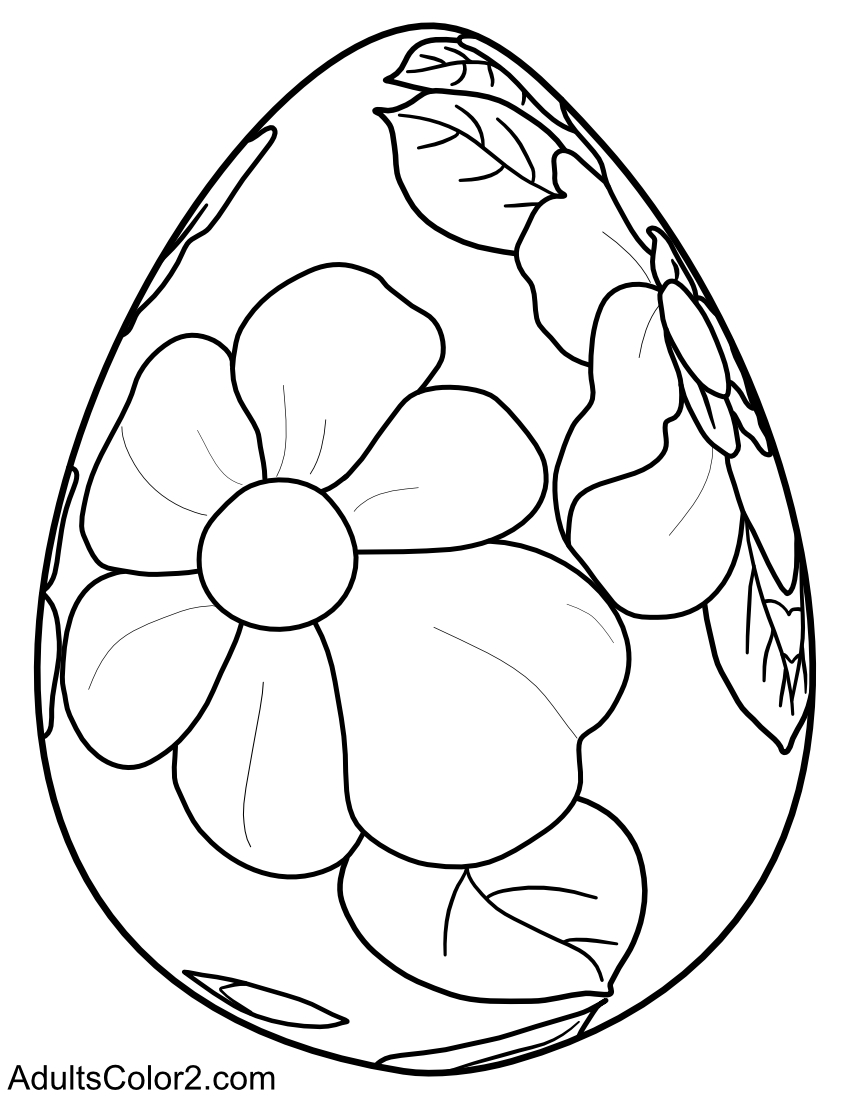 Flower design on Easter egg