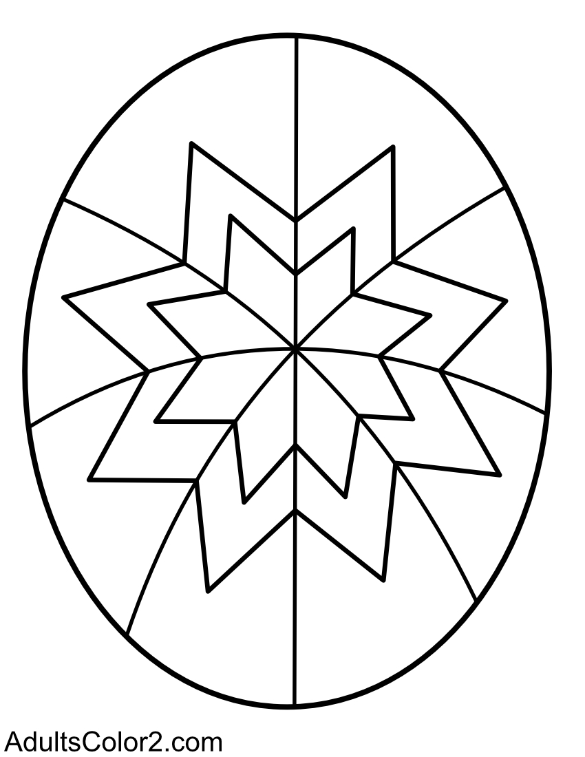 Geometric star design on Easter egg.