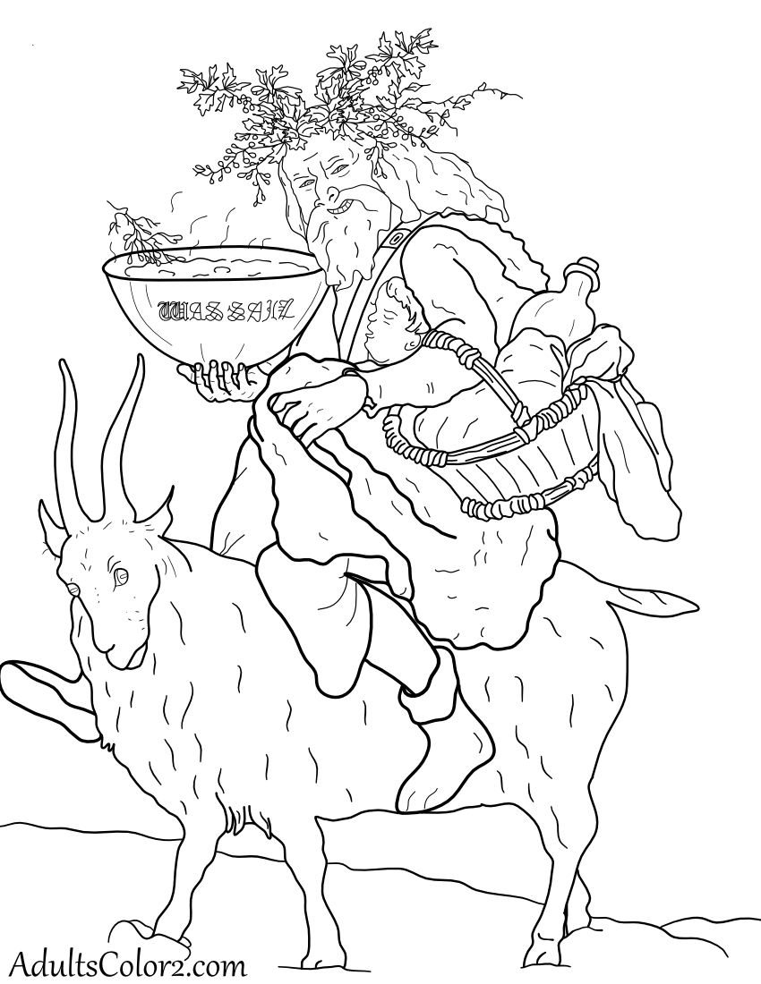 Father Christmas riding a goat.