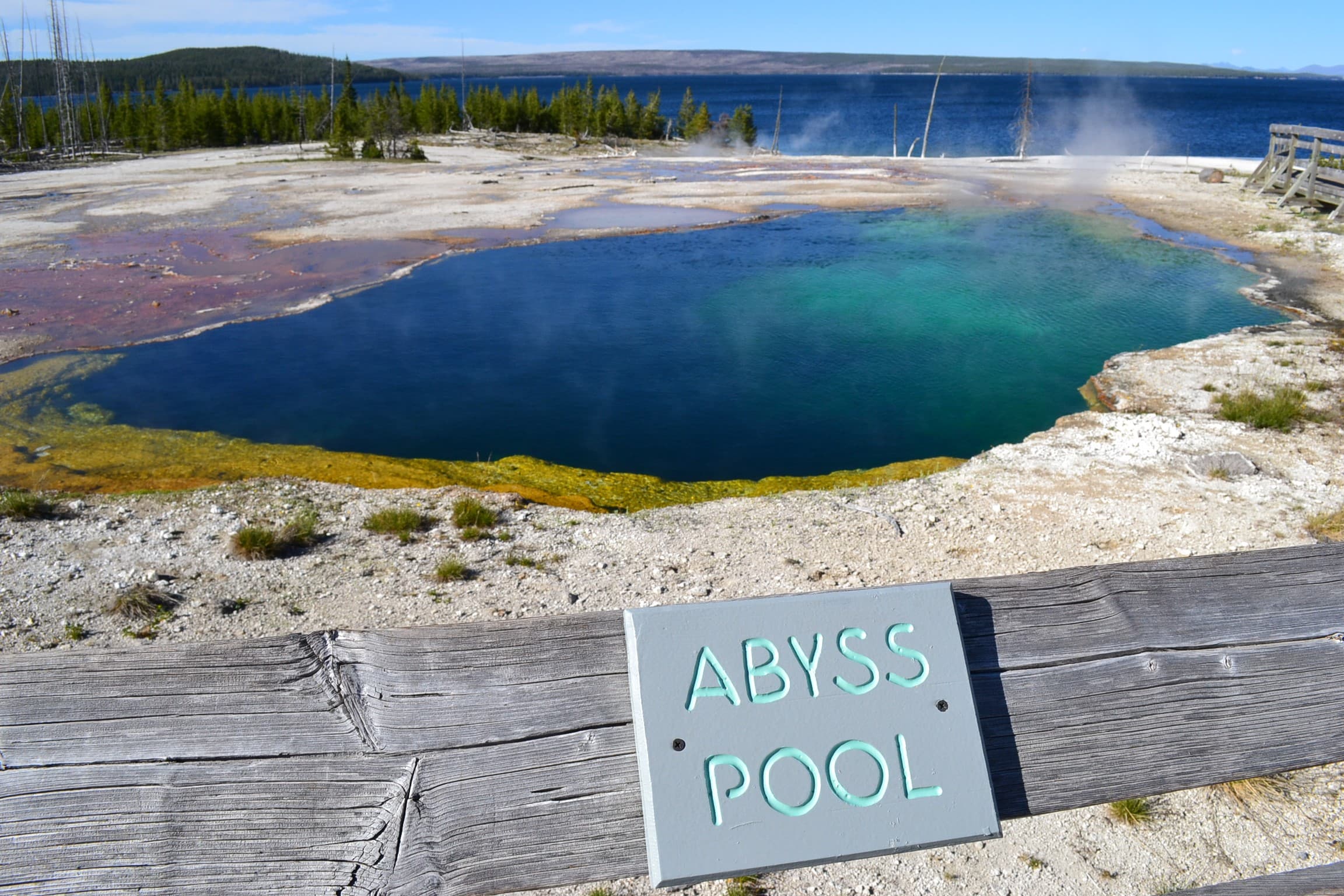 Abyss Pool hot spring Yellowstone Park.