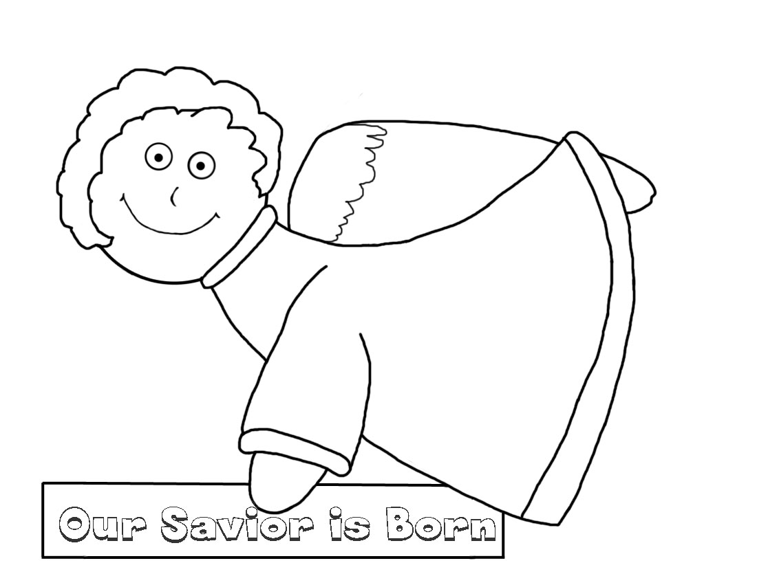 Angel carrying a sign.