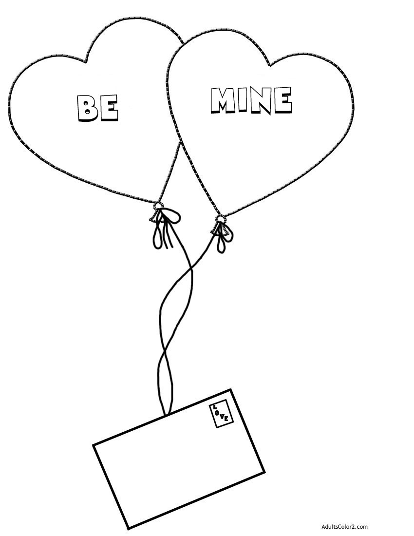Be mine coloring page.