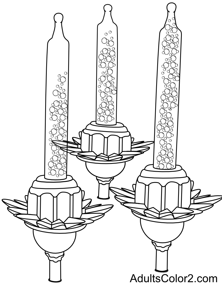 Line drawing of 3 bubble lights.