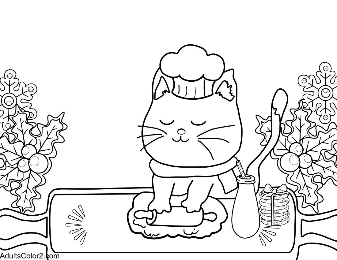 Cat Christmas baking.