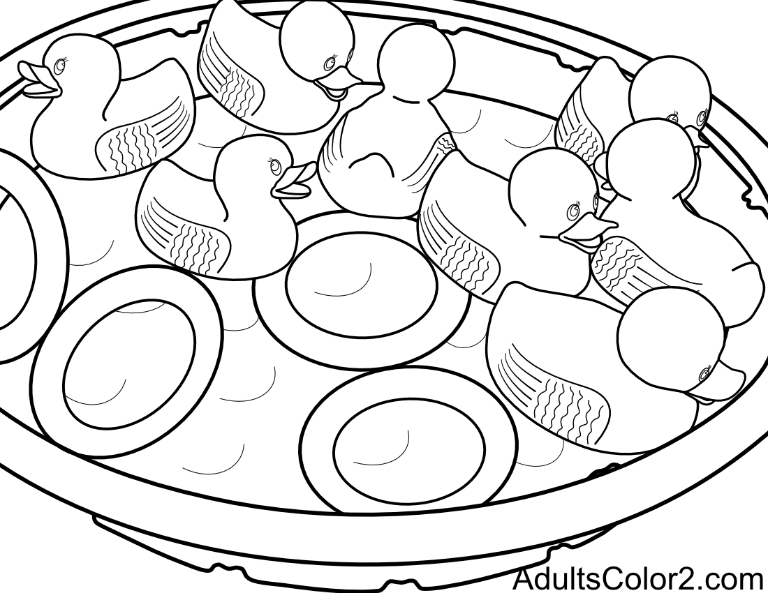 Drawing of a duck pond festival game.