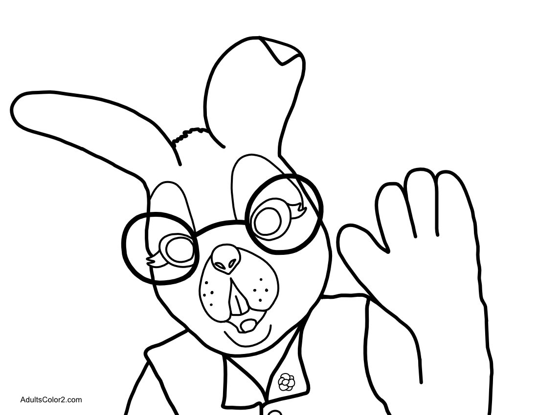 Close up of Easter bunny for coloring.