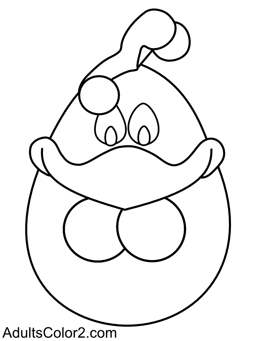 Egg-shaped hen to color.