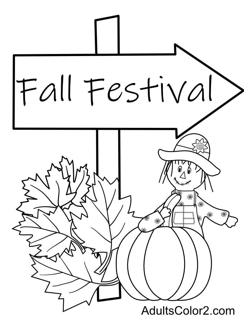 A drawing of a sign pointing to a fair celebrating the season.