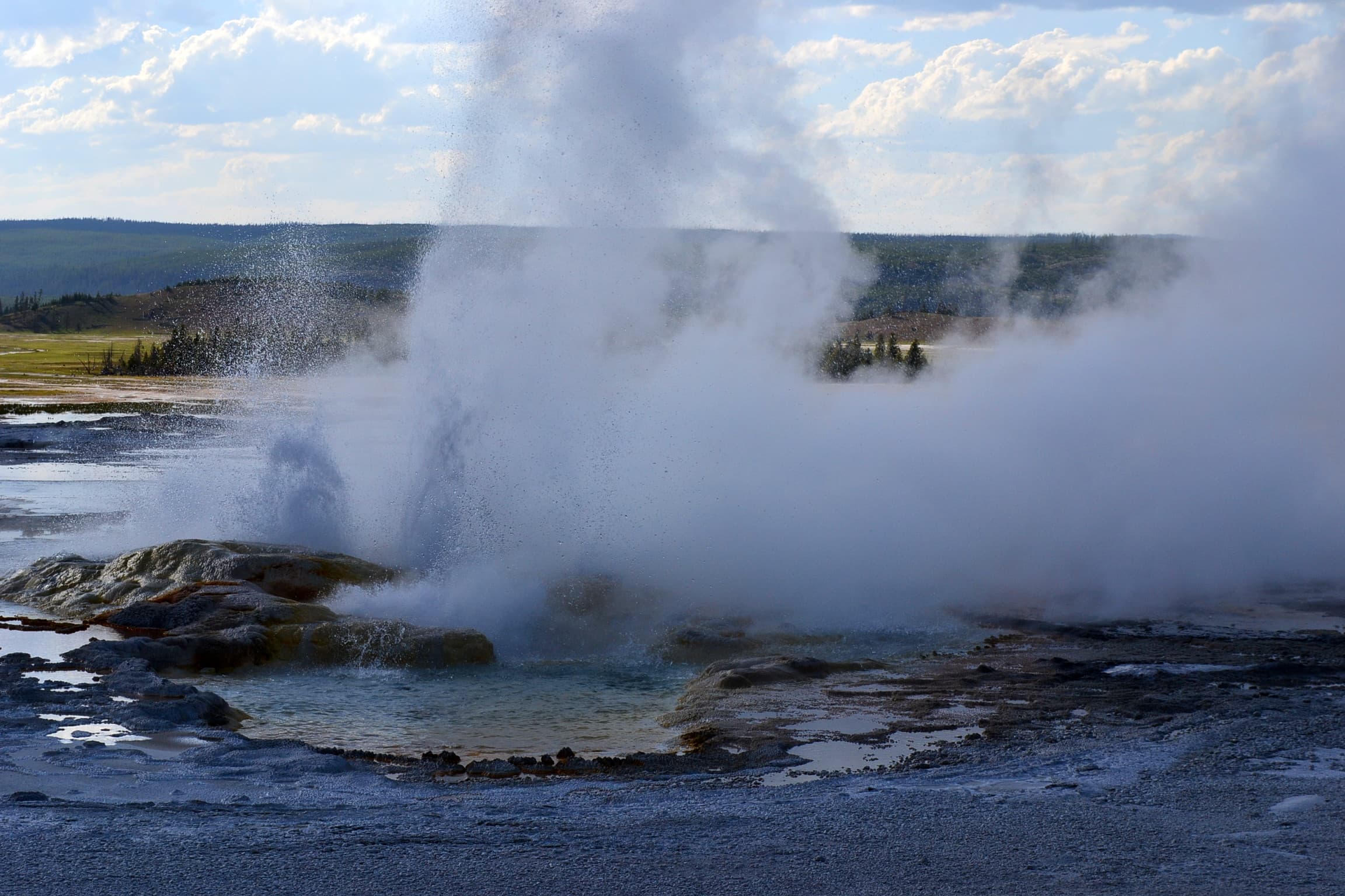 Fifth picture of continuing geyser eruption.