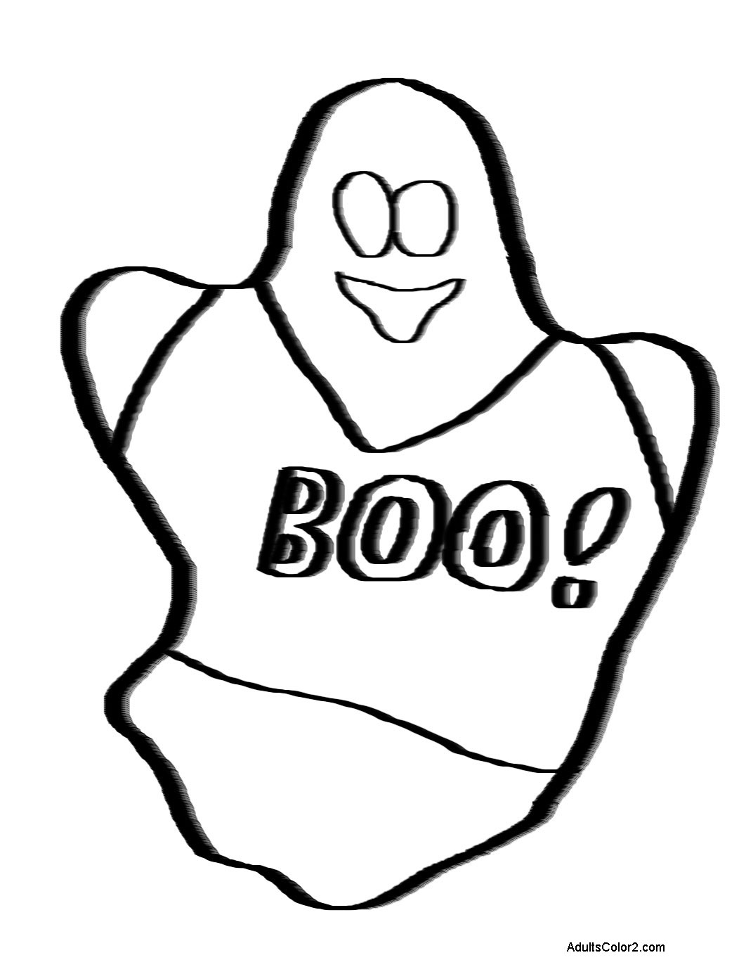 Friendly ghost wearing a boo shirt.