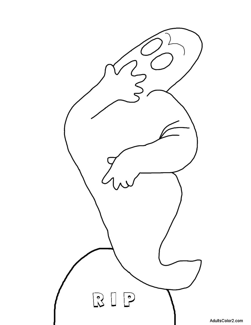 Horrified ghost rising from the grave.