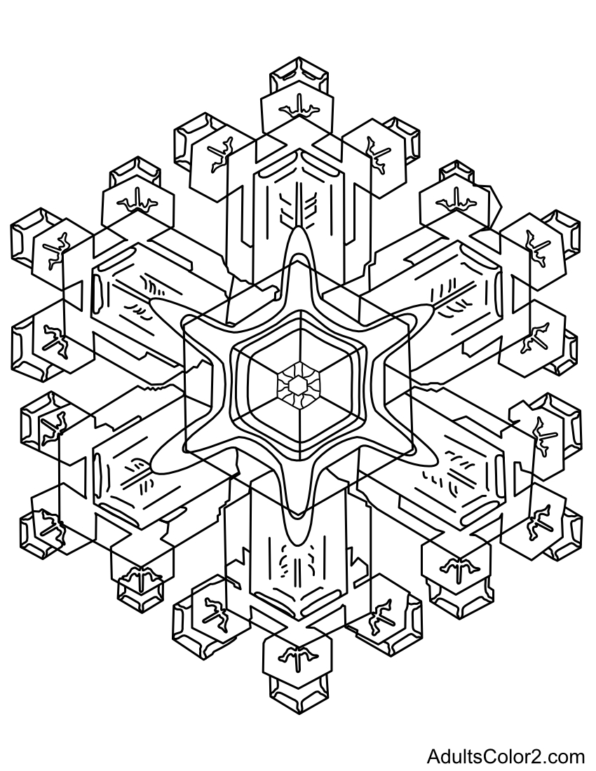 Intricate snow crystal based off a Nasa photo.