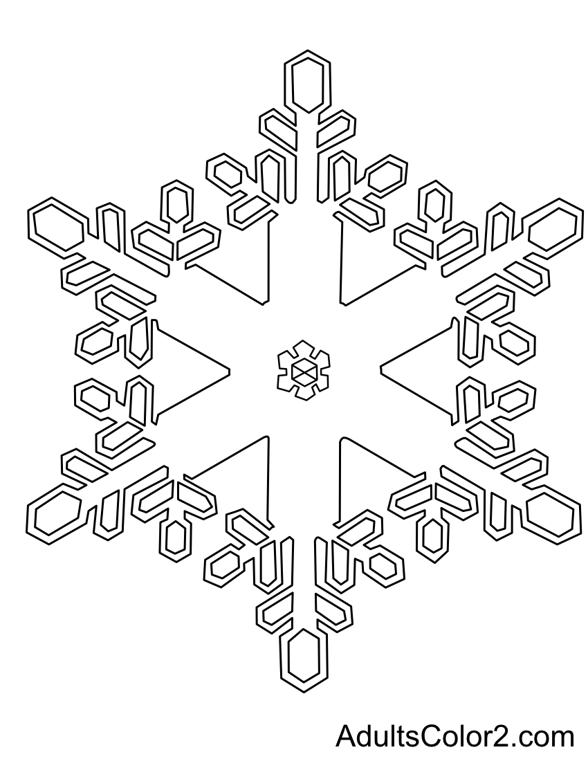 Lacy snow crystal drawing.