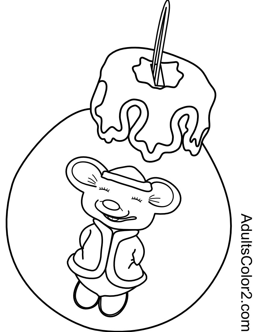 Santa mouse on ornament.