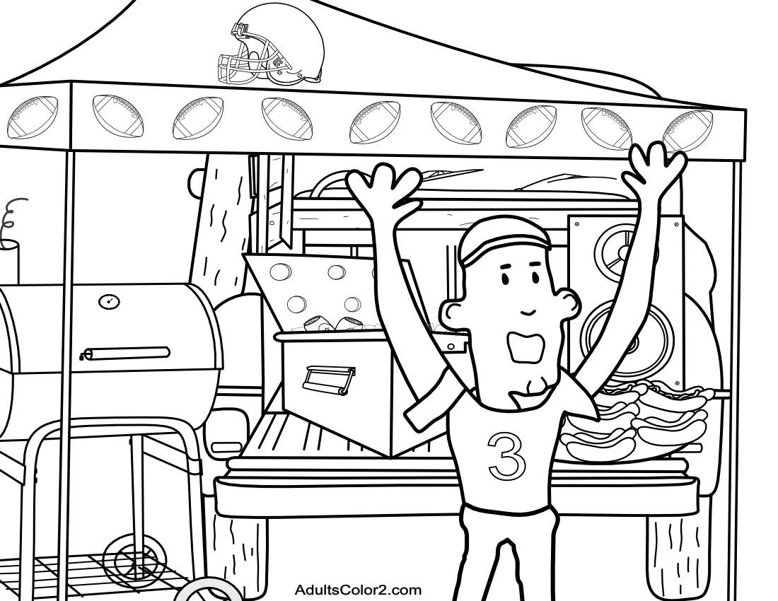 A fan enjoying tailgating.