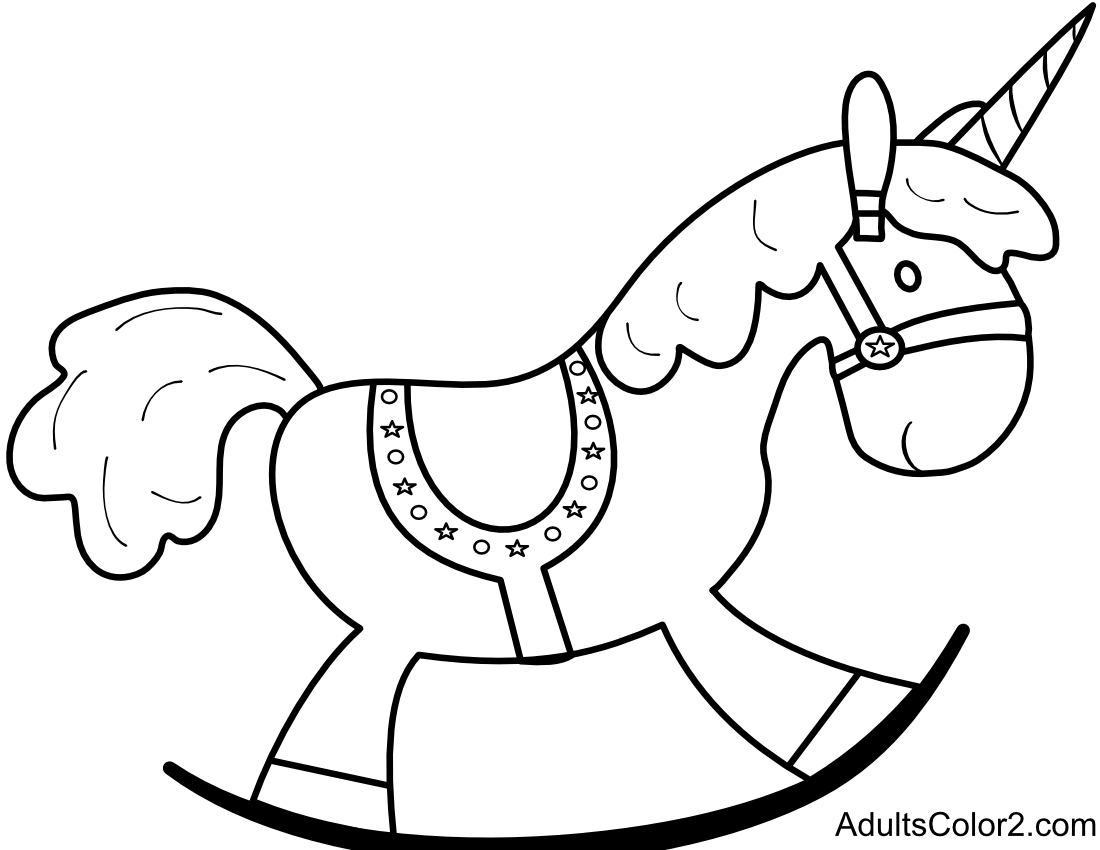 A rocking unicorn drawing.