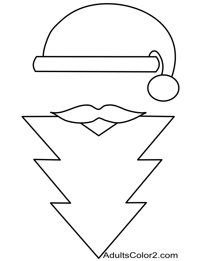 Santa with a Christmas tree beard.