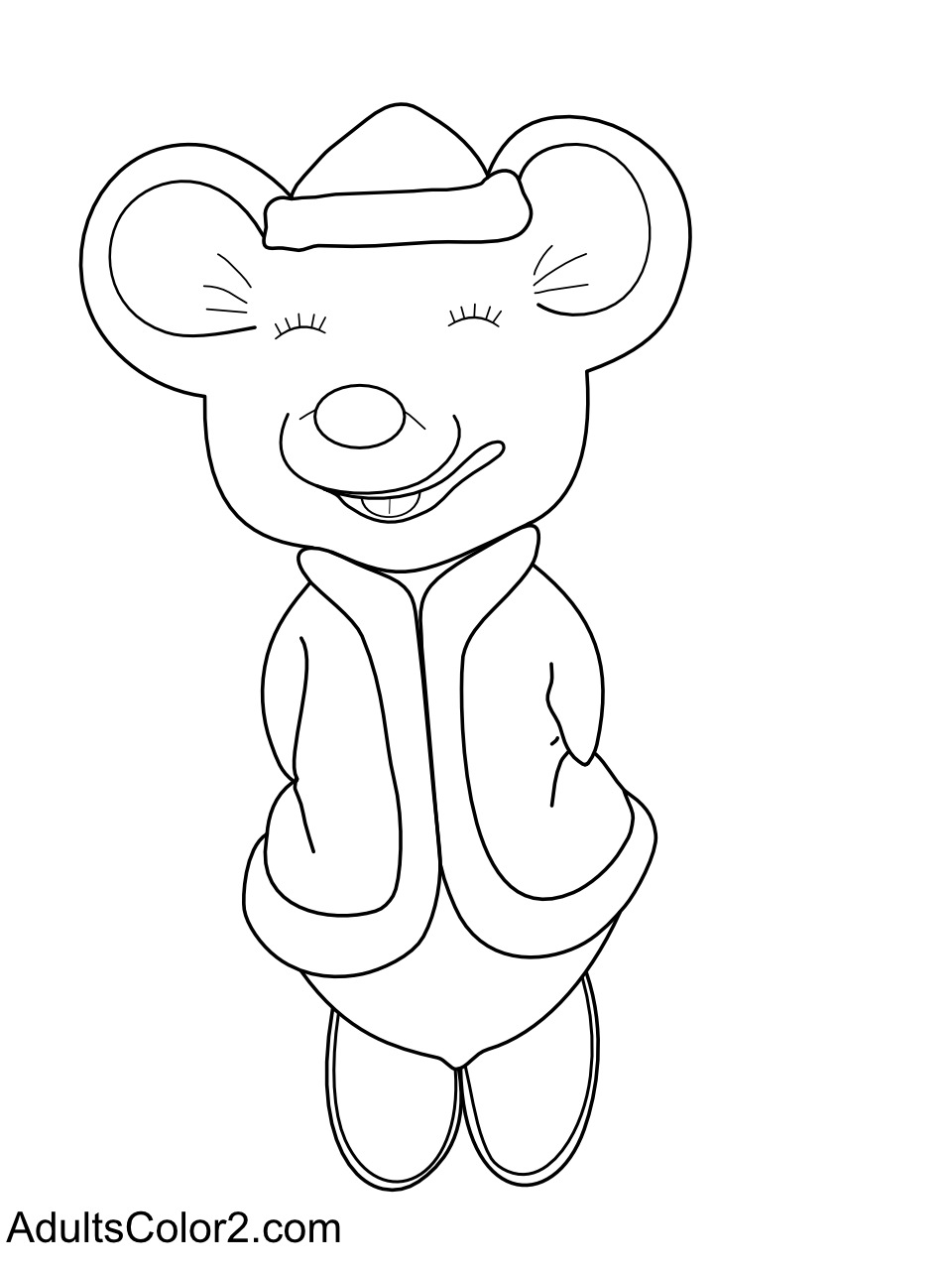 Mouse dressed like Santa.