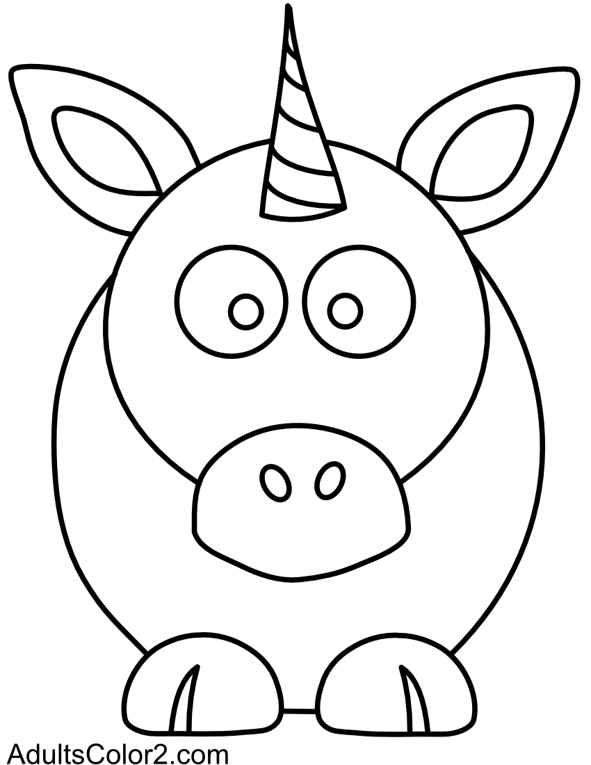 Cartoon unicorn with a skocked look.