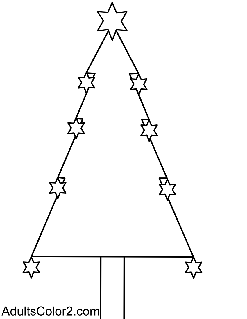 Simple Christmas tree with stars.