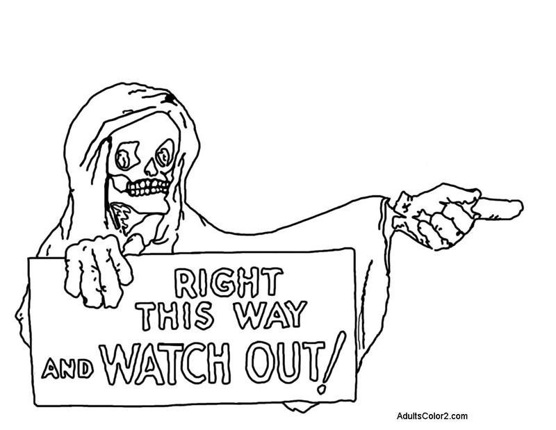 Specter holding a sign.