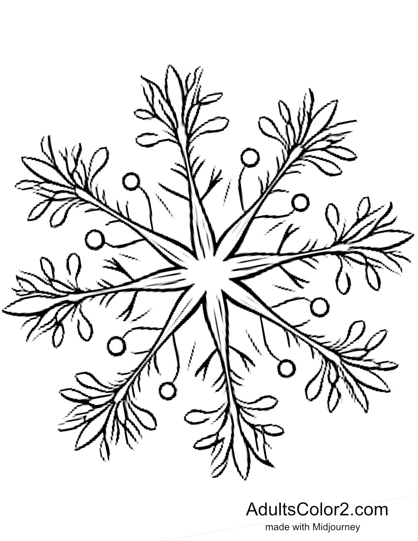 Drawing of a snowflake-like image created with Midjourney.