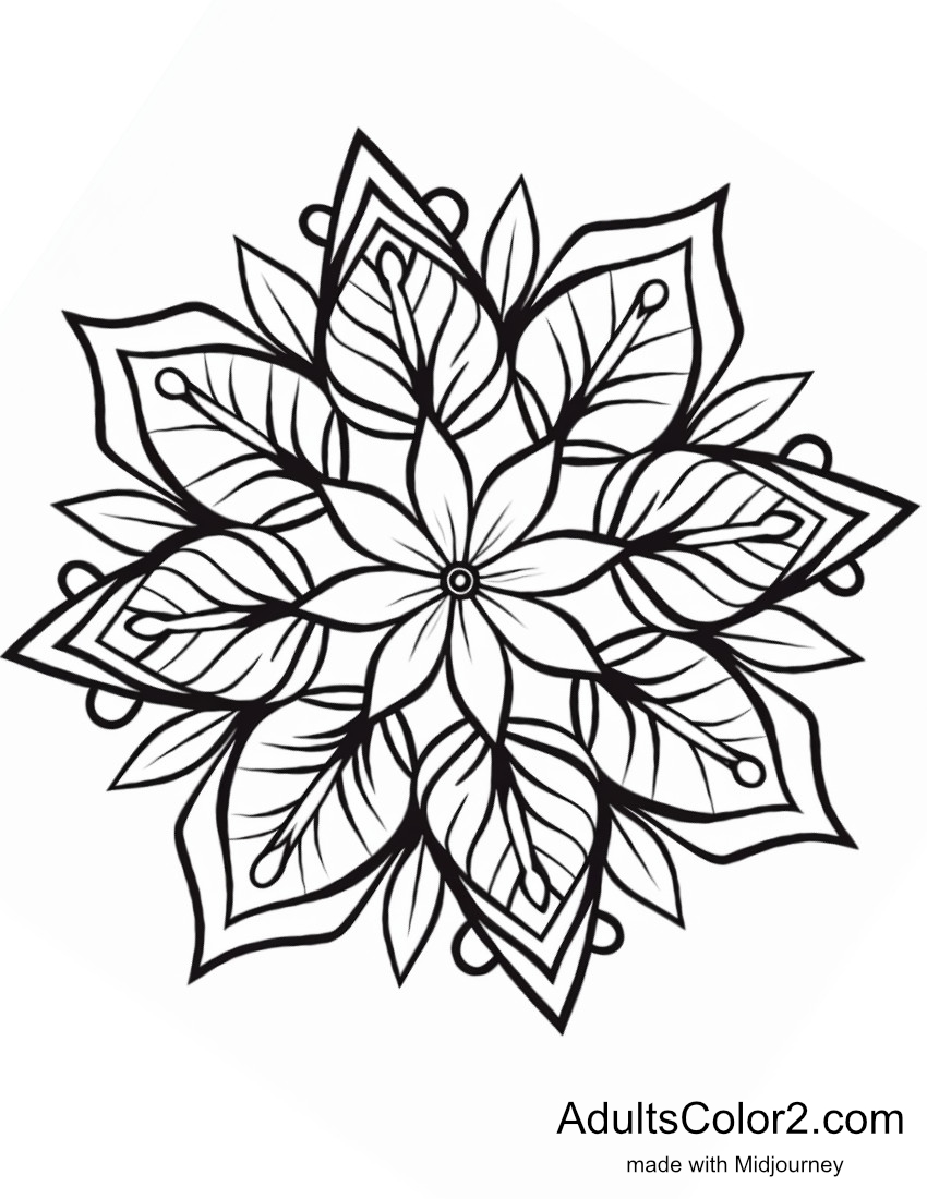 Flower-like drawing created with Midjourney.