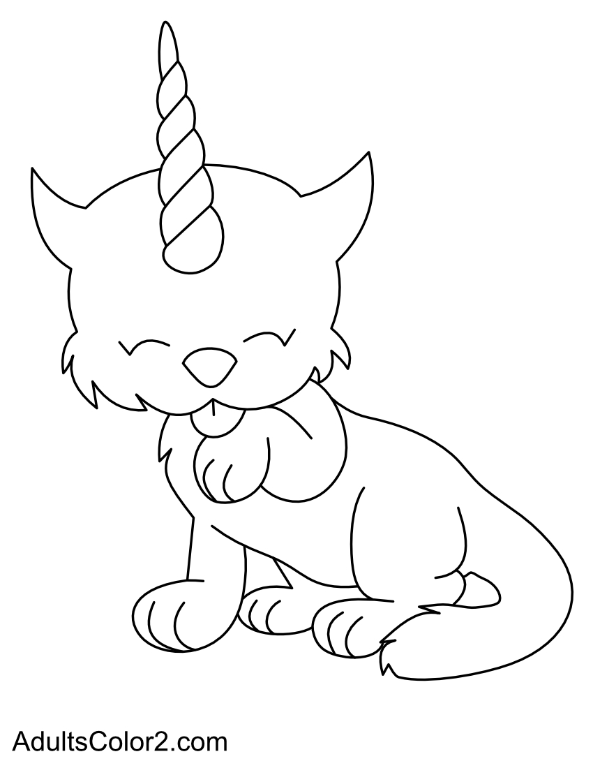 Unicat taking a bath.