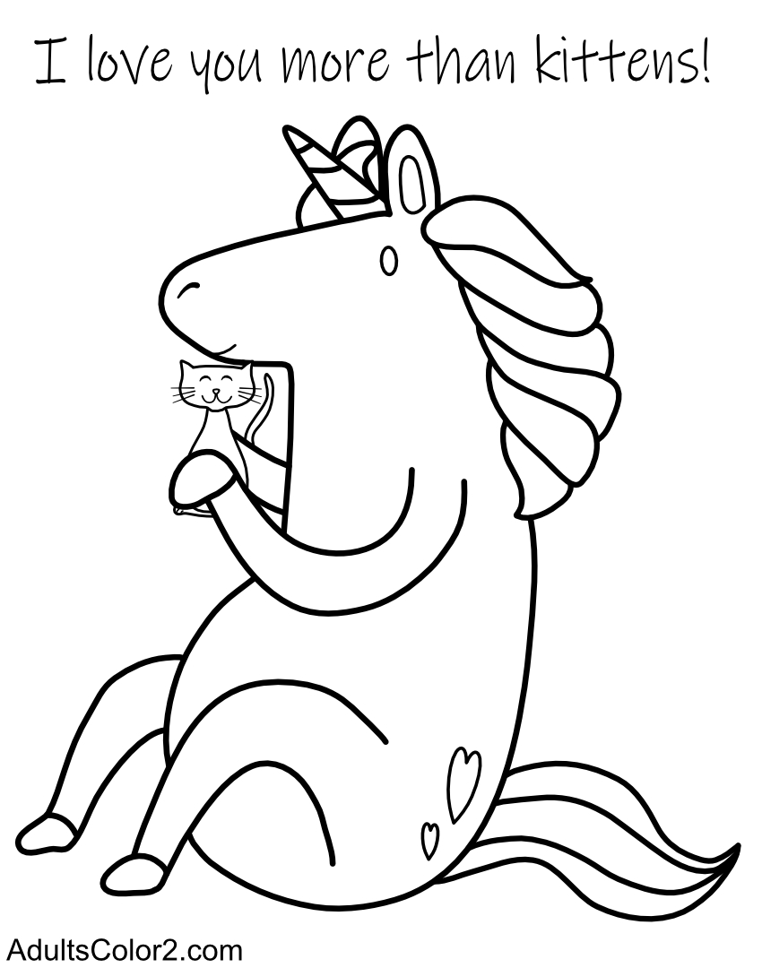 I love you more than kittens unicorn.
