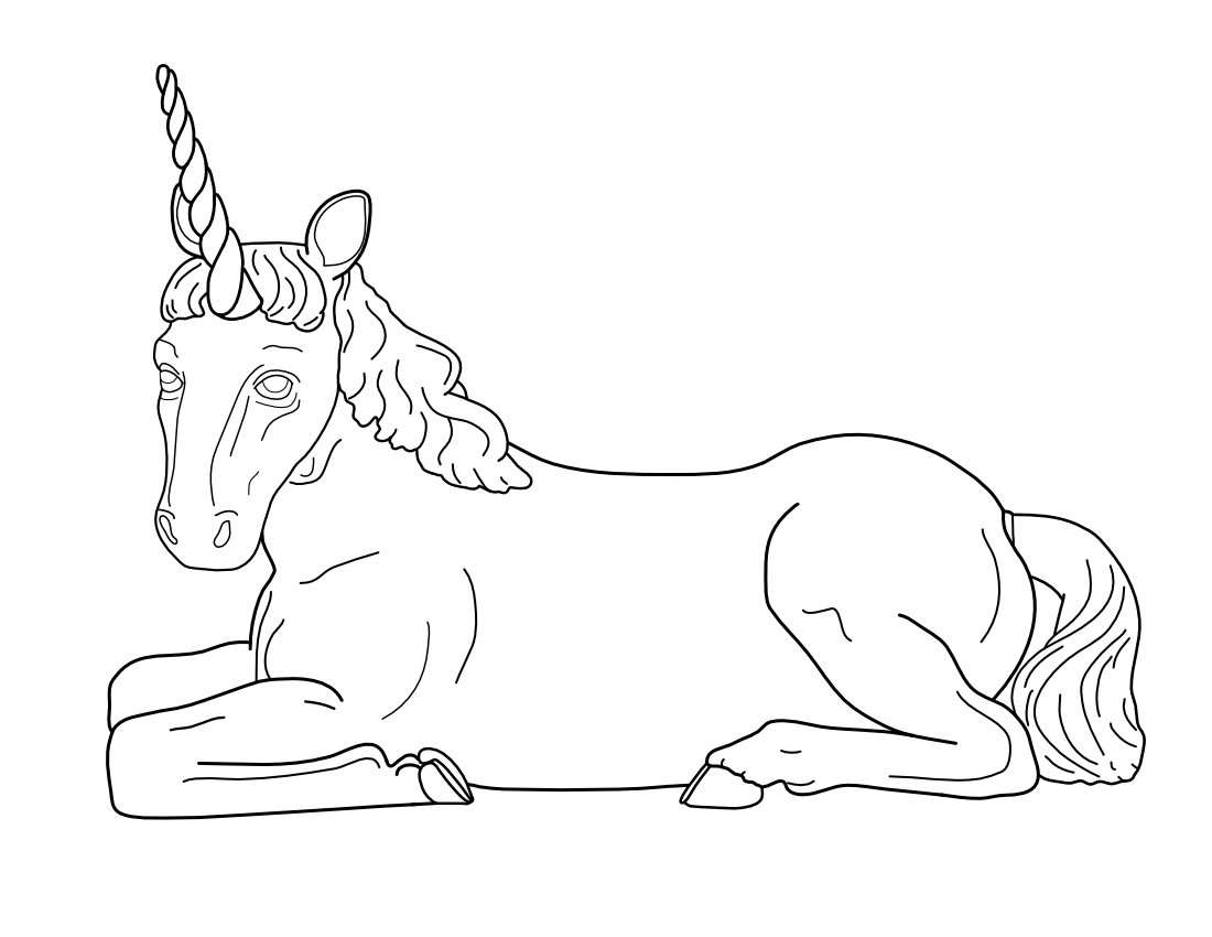 A unicorn at rest.