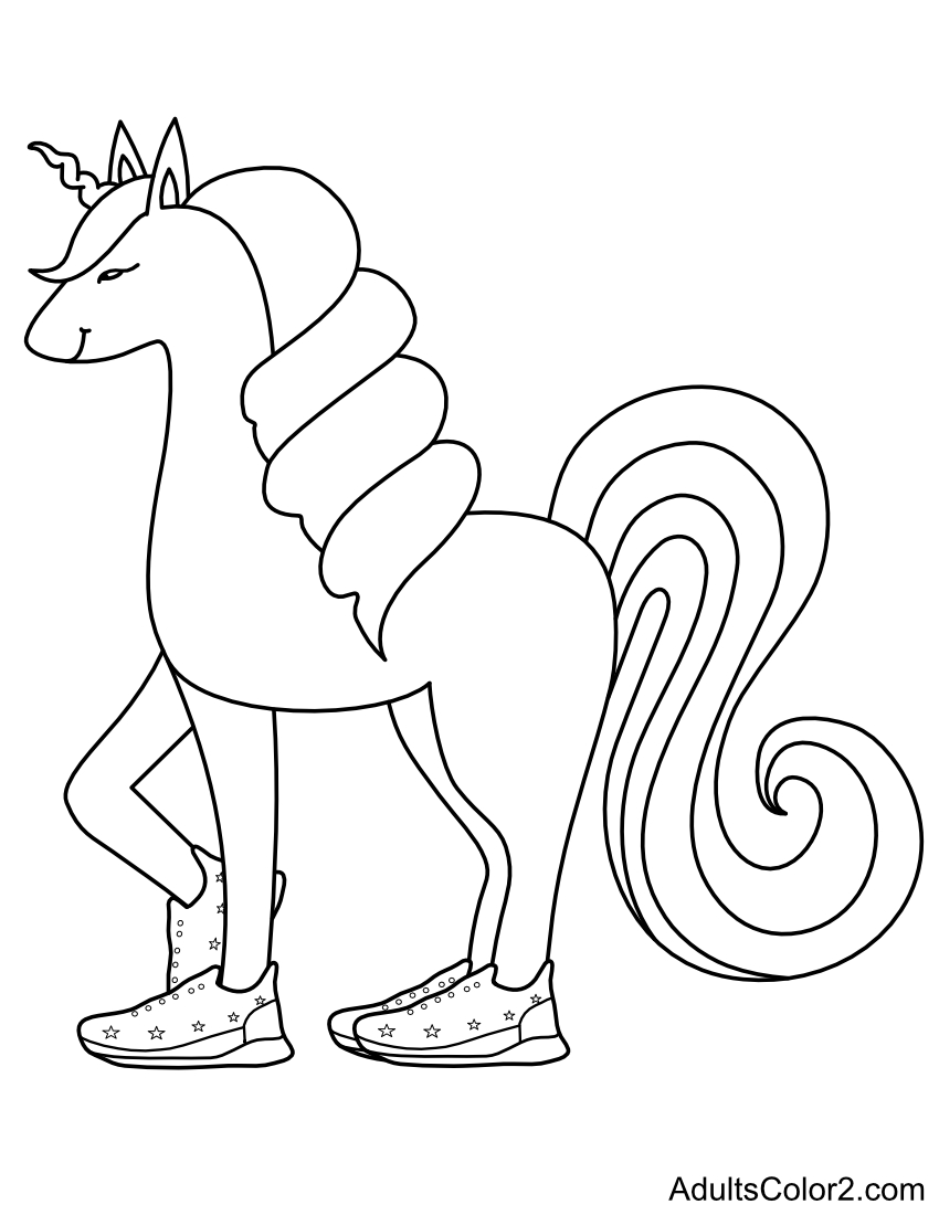 Unicorn wearing shoes.