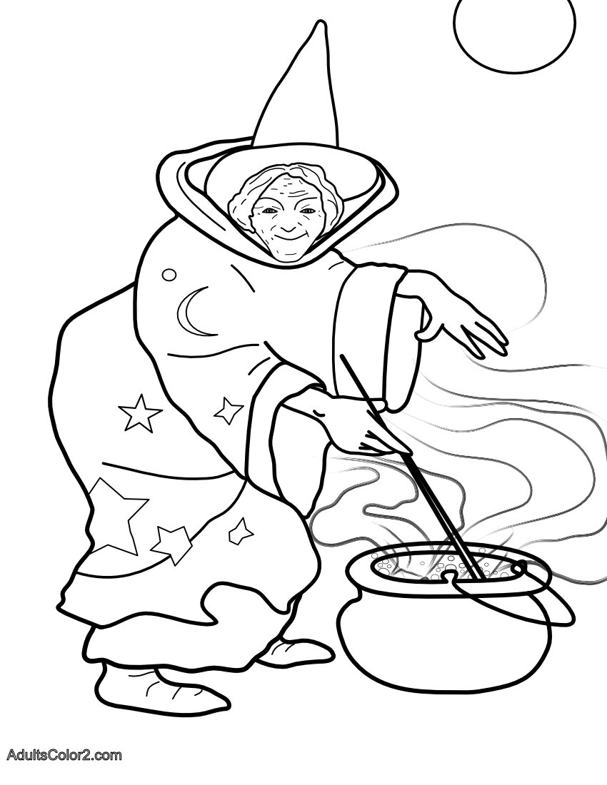 Witch brewing a potion.